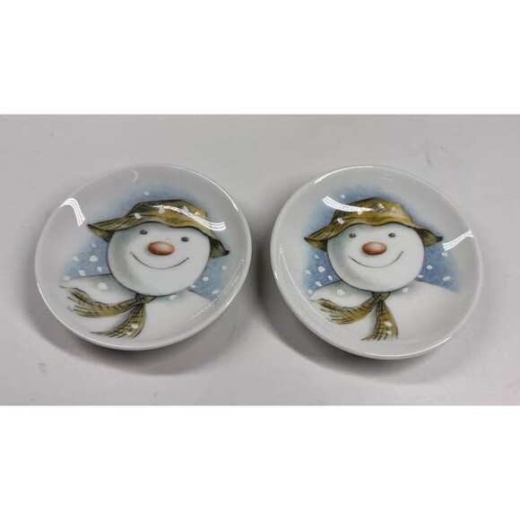 The Snowman -  ROYAL DOULTON Egg Cup & Mini Salt Plate Fine Porcelain 1985 - Picture 9 of 13